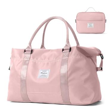 Imagem de Bolsa esportiva de viagem, bolsa esportiva de ginástica, bolsa de ombro para noite de fim de semana para mulheres, A - conjunto rosa, Large, Bolsa de viagem