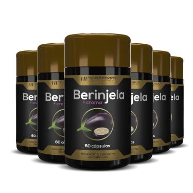 Imagem de 6X BERINJELA + CROMO PREMIUM 60CAPS HF SUPLEMENTOS-Unissex