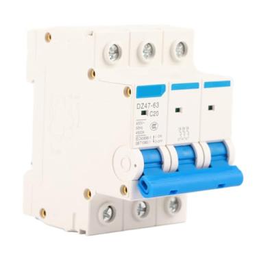 Imagem de Disjuntor CC, Proteção contra Sobrecarga, Curto-circuito, MCB de 3 Pólos, DZ47-63 Com Caixa Retardadora de Chamas, para Sistemas de Geração de Energia Solar (20A)