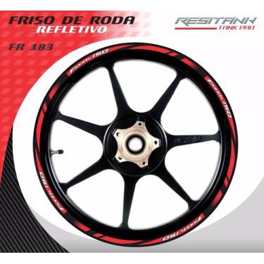 Imagem de Friso Roda Refletivo Yamaha Fazer 150 Vermelho  - Resitank, Vermelho