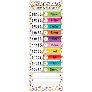 Imagem de Teacher Created Resources Tabela de bolso para agenda diária Confetti com 14 bolsos (33 cm x 86 cm)