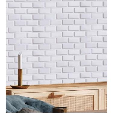 Imagem de Kit 10 Placas 25x25cm 3D Decorativa Revestimento em Tijolinhos Plástic