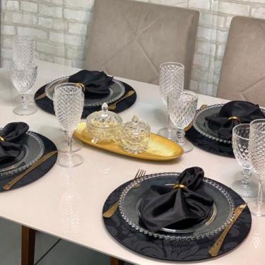 Imagem de Kit Mesa Posta Sousplat Completo Jacquard Promocional Oferta - MUMUDEC