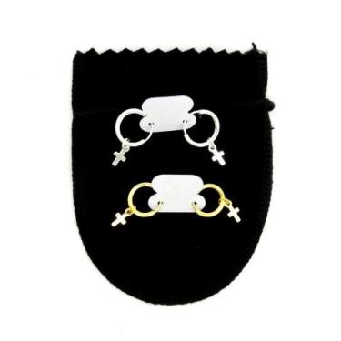 Imagem de Brinco Masculino 10mm 2 Pares Folheado Ouro/Prata BR256 - WNBIJOUTERIA