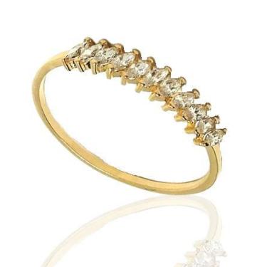 Imagem de Anel de ouro 18k aparador meia aliança navete - Elegancy Joias, 16