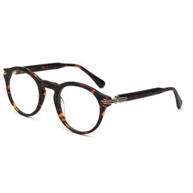 Imagem de VFDHN Armação de óculos retrô masculino feminino vintage redondo, 4, tamanho único