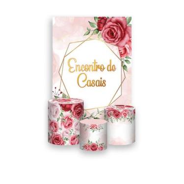 Imagem de Painel De Festa Vertical 1,50 x 2,20 + Trio De Capas Cilindro - Encont