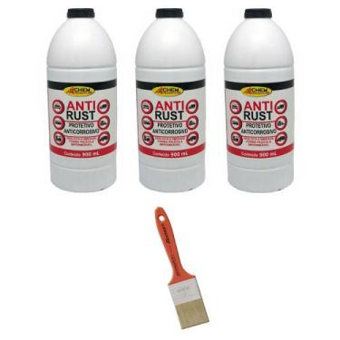 Imagem de 3 Protetor Anti Rust 900ml Allchem + Pincel 2 Polegadas