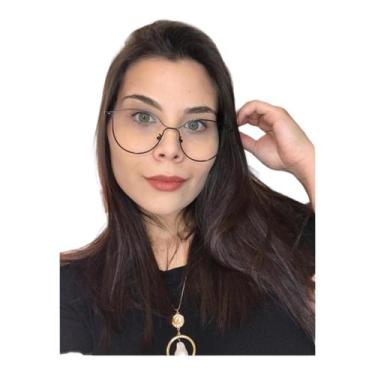 Imagem de Armação Óculos Grau Feminino Redondo Formosa Metal Preto - Palas Eyewe