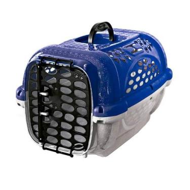 Imagem de Caixa de Transporte Panther Pop Plast Pet Azul para Cães e Gatos - Tam