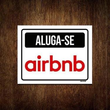 Imagem de Placa Sinalização - Aluga-Se Airbnb 18X23 - Sinalizo, Dupla face, Poli
