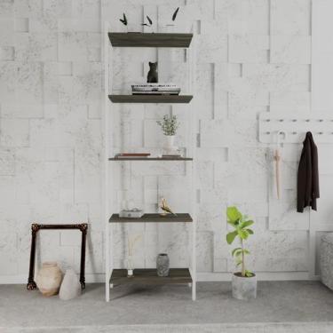 Imagem de Estante para Livros Industrial Aço Multiuso 5 Prateleiras 187cmx60cm A