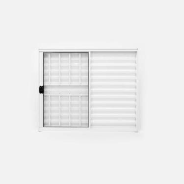 Imagem de Janela de Alumínio Veneziana 3 Folhas 100x120cm com Grade Plus Lux Esq