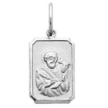 Imagem de Pingente Pequeno 1.1cm Modelo Quadrado Santos Ouro Branco 18k ( 29 San