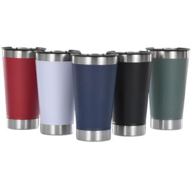 Imagem de Copo Térmico Aço Inoxidável 473ML Com Parede Dupla e Isolante Térmico Para Manter a Bebida Quente e Gelada Com Abridor Aclopado UTILY (Preto)