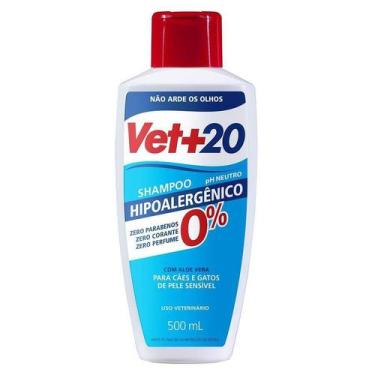 Imagem de Shampoo Vet+20 Hipoalergênico para Cães e Gatos - 500ml - Vet +20