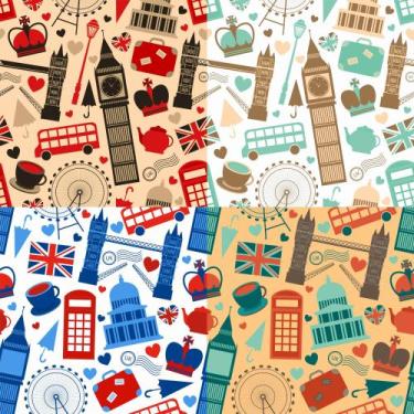 Imagem de Papel Adesivo Vinil Londres multicores - Fosco - DecoraPlus