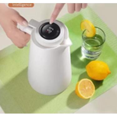 Imagem de Garrafa Térmica Termometro Digital Com Cabo Madeira 1L Café Chá - Idea