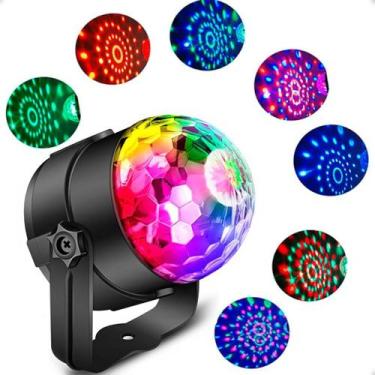 Imagem de Luminaria Globo Mini Rotativo Rgb Led Party Light Luzes Giratórias - H