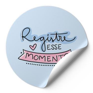 Imagem de 120 Etiquetas Auto Colante Adesivos Redondos Registre Esse Momento AD0