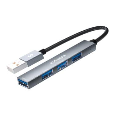 Imagem de Essager Hub USB 2.0, divisor USB A de 4 portas, expansor USB ultrafino para mouse, teclado, pen drive, disco U, impressora, compatível com laptop, PC de mesa, Xbox, PS5 e mais (USB 4 em 1)
