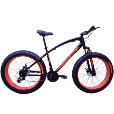Imagem de Bicicleta Fat Bike Aro 26 Vizu X-Treme 21v Suspensão, Preto, Laranja
