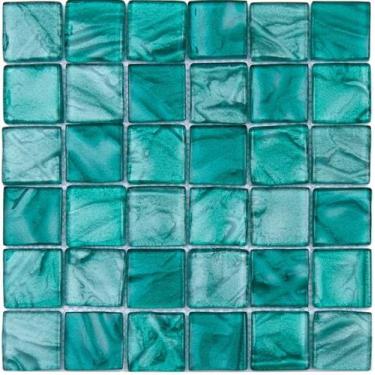 Imagem de Pastilha de vidro J03 - JUNSUI VERDE 30x30cm - GLASS MOSAIC, Verde