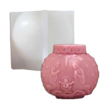 Imagem de Tone Fun Moldes de silicone em forma de lanterna da família Jesus para fazer velas, resina, velas de aromaterapia, sabonete de cera artesanal, decoração de casa, artesanato
