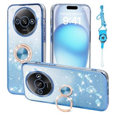 Imagem de Nouxwerx Capa para Xiaomi Redmi A3 / Xiaomi Poco C61, Capa Fofa TPU Macia Fina Rosa com Alça de Suporte de Anel para Redmi A3