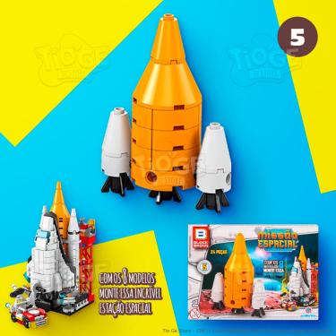 Imagem de Blocos de Montar e Desmontar Missão Espacial (Nº 5) Foguete Espacial Colecionar Estação Especial Block Brinq 24 Peças