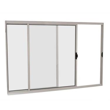 Imagem de Janela de Correr em Alumínio 120 x 120 x 6 cm 2 Folhas Esquerda Branco