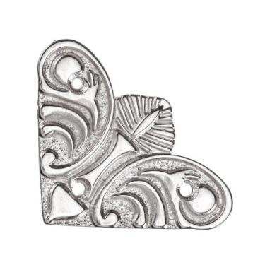 Imagem de Cantoneira Grande Mariposa 4 Peças Metal Decoração Caixas Mdf Artesana