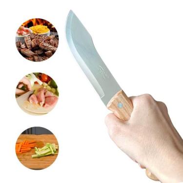 Imagem de Faca 6 Árabe Cabo Madeira Cozinha Corte Carne Churrasco 27cm - TOP CAS