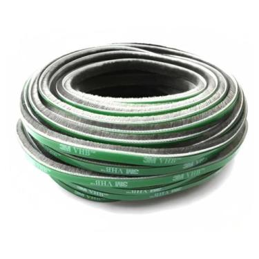 Imagem de Escova fita vedação 7.5x5 cinza rolo c/50 mts adesiva janela porta alu