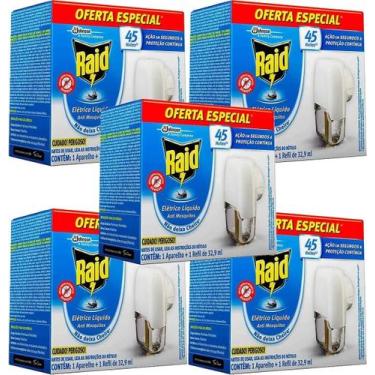 Imagem de Kit 6 Raid Repelente Elétrico De Tomada 6 Aparelho + 6 Refil