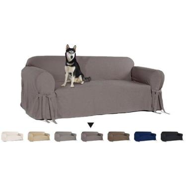 Imagem de Capa Protetora para Sofá de 3 Lugares em Gorgurão Resistente Lar Decor