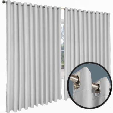Imagem de cortina quarto Janela 2,70 x 1,50 apartamento Turin cinza - Bravin Cor