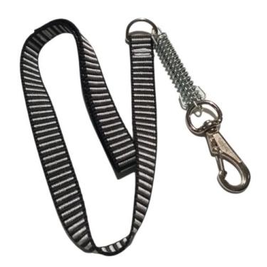 Imagem de Guia para Cachorro Raça Grande de Fita Nylon 60cm Com Mola Anti Puxão 