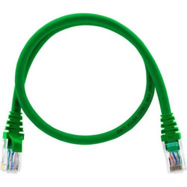 Imagem de Cabo De Rede 50 CM Patch Cord Cat6 UTP  100% Cobre Verde para Rack - C