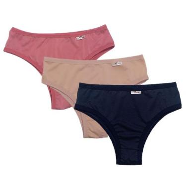 Imagem de Kit 3 Calcinhas Grande Tangão Moda Feminina Lingerie Conforto - Live C