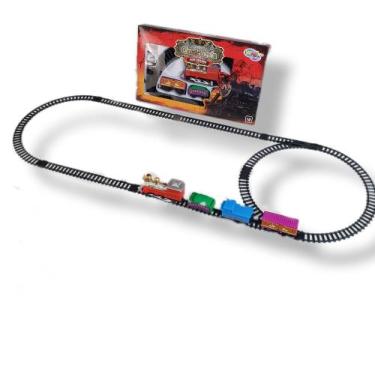 Imagem de Trenzinho Locomotiva Ferrovia Elétrico C/ Trilhos E Vagão - WELLMIX