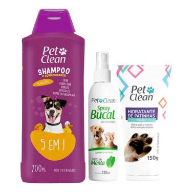 Imagem de Kit Shampoo 5 Em 1 + Hidratante De Patinha + Spray Bucal Pet - Pet Cle