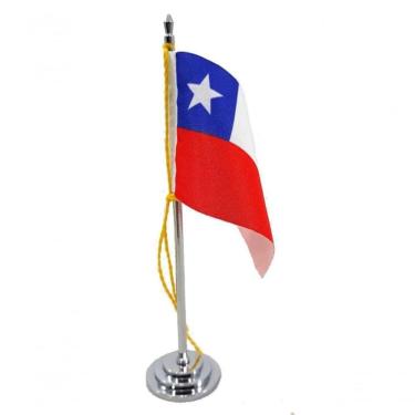Imagem de Mini Bandeira De Mesa Chile 15 Cm Poliéster
