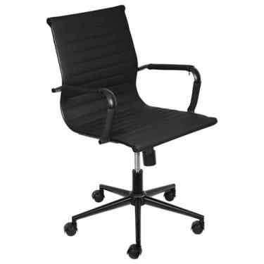 Imagem de Cadeira De Escritório Eames Esteirinha Baixa Giratória Dark - Tatu Bol