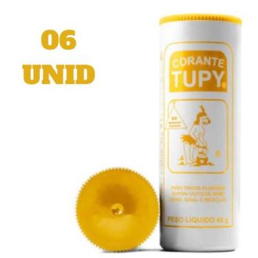 Imagem de Corante Roupa E Tecidos Tupy Diversas Cores 45g - 6 Unidades, Amarelo