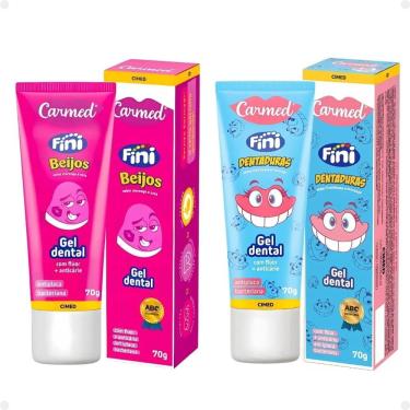 Imagem de Kit Gel Dental Carmed Fini: Beijos e Dentaduras 70g