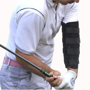 Imagem de WIGERLON Treinador de balanço de golfe de braço reto, suporte de cotovelo de treinamento de balanço de golfe para corrigir asas de frango e cinta de correção de balanço de golfe