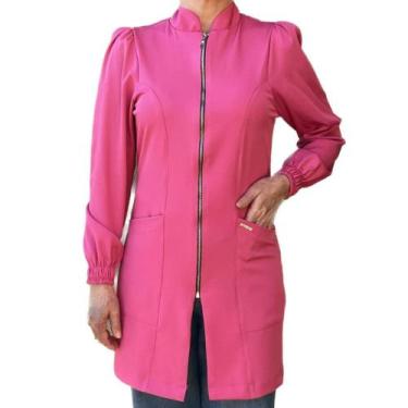 Imagem de Jaleco Acinturado Feminino Manga Longa Bufante Biah - Jaleco Art, Pink