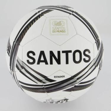 Imagem de Bola Santos Estádios 24 Campo Branca e Preta - Sportcom, 05