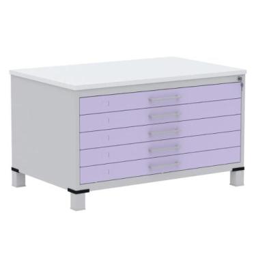 Imagem de Mapoteca 5 Gavetas Pandin 120 cm (Larg) Inmetro Tampo MDP Branco Estru